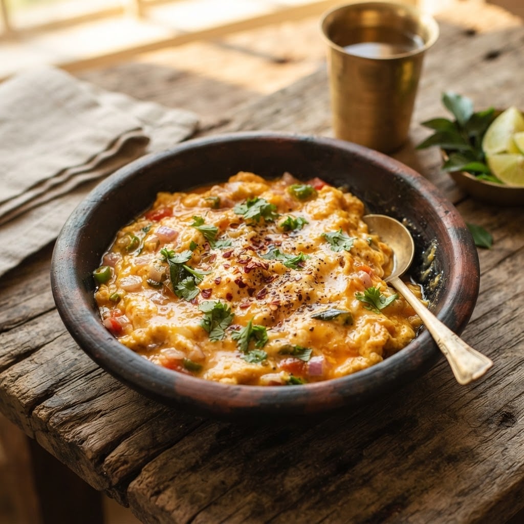 Egg kalakki soft scrambled eggs with South Indian spices